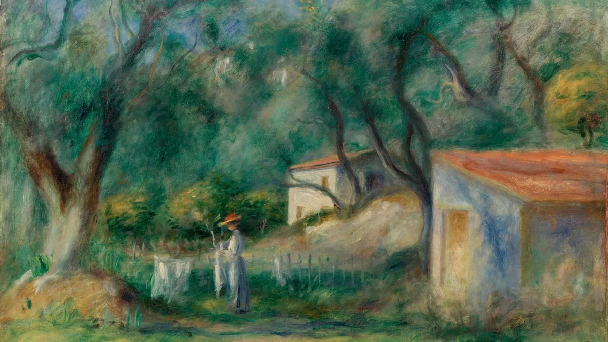 Renoir’s painting Le Cannet, a southern French landscape of olive trees and tiled roofs