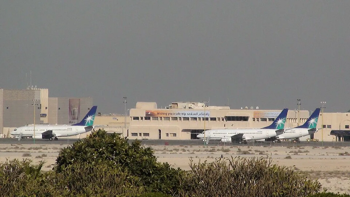 Aircraft parked at the general aviation terminal of King Fahd International Airport in Dammam